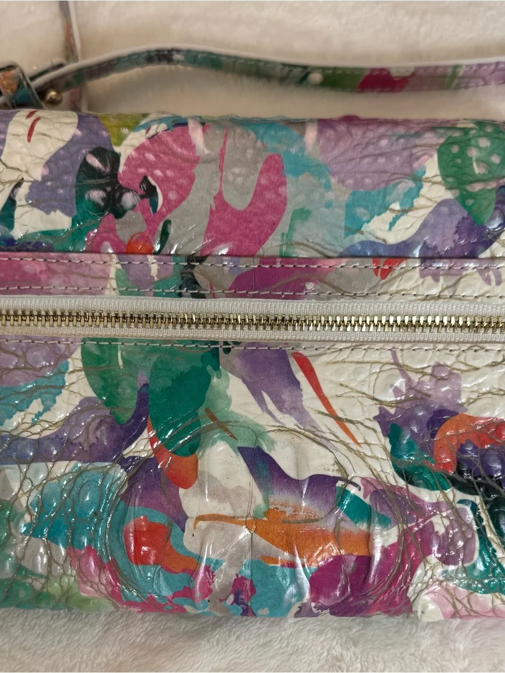 Brahmin Polina Multicolor Daylily Crossbody / Clutch / Wallet w/Chain Strap